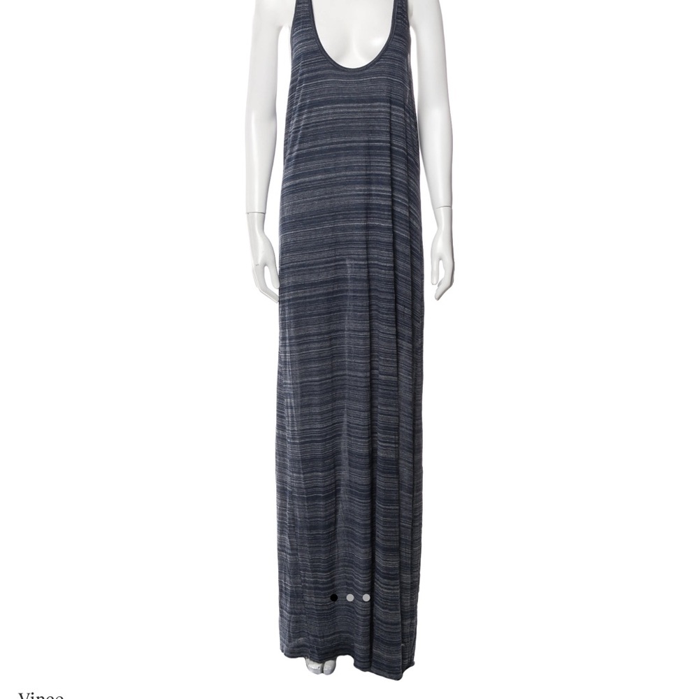 VINCE fine slub knit blue tonal maxi.